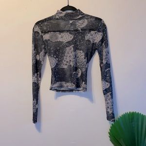 Zodiac sheer mock neck